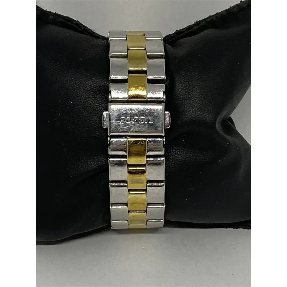 Fossil BQ1564 Unisex Two Tone Stainless Steel Analog Silver Dial Watch XX523